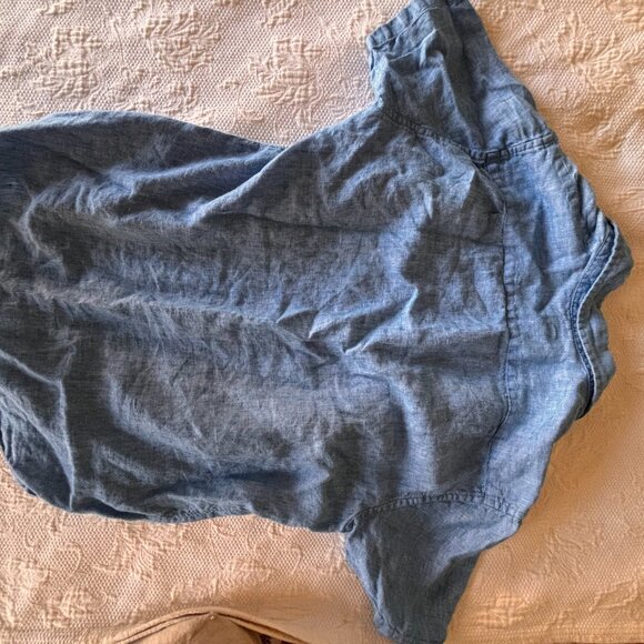 J Crew Shirt Mens Small Light Blue Linen Short Sleeve Button Down Style H4802 - Picture 9 of 10